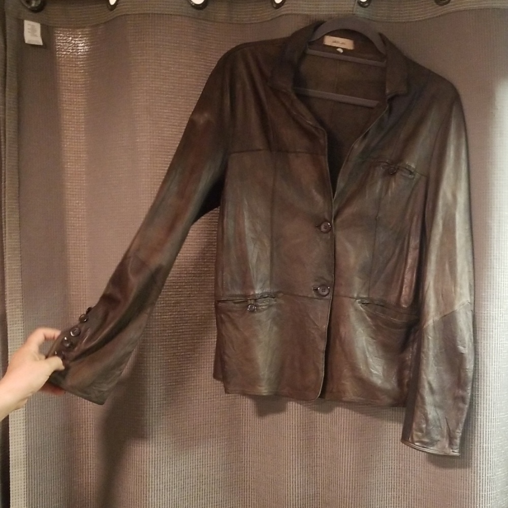 Brown Leather Jacket - Jake_Etc